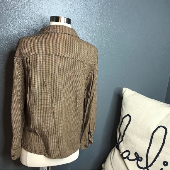 Ralph Lauren brown button front blouse size 6P - Picture 3 of 5